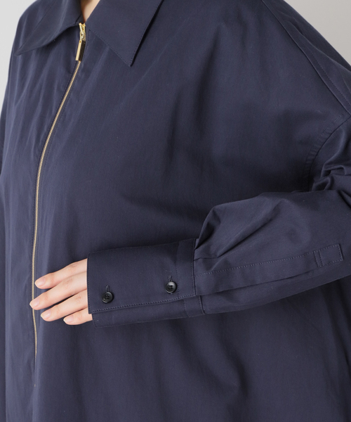 Spick & Span(スピックアンドスパン)の「コットンサテンハーフジップワンピース(ワンピース・レディース・ベージュ/ネイビー・36/38)」の7枚目の写真