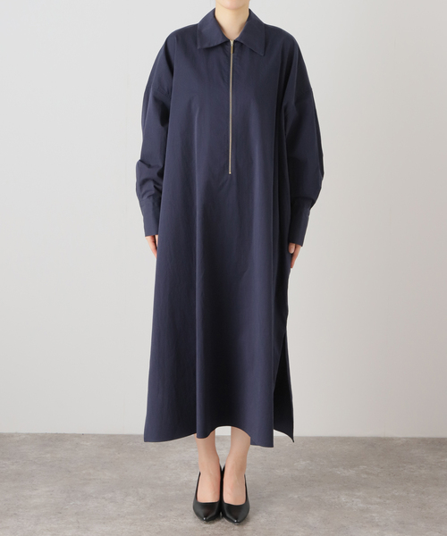 Spick & Span(スピックアンドスパン)の「コットンサテンハーフジップワンピース(ワンピース・レディース・ベージュ/ネイビー・36/38)」の15枚目の写真