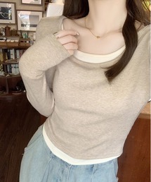 バイカラーニットTシャツ