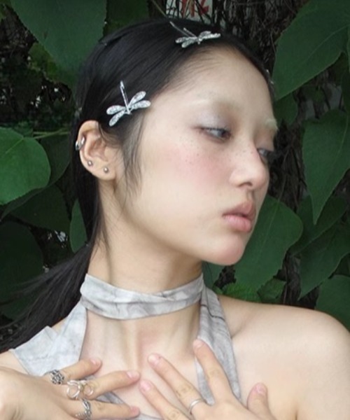 Vipoa(ヴィポア)の「Dragonfly metallic hair clip 2set(ヘアピン・レディース・シルバー・FREE)」の2枚目の写真