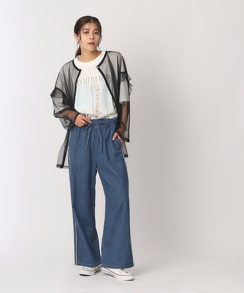 Cutie Blonde（キューティーブロンド）の「◆【ひと味違うサイドフリンジライン】 洗える デニムイージーパンツ（デニムパンツ・レディース・ブルー系その他/ライトブルー・04/03/02）」の10枚目の写真