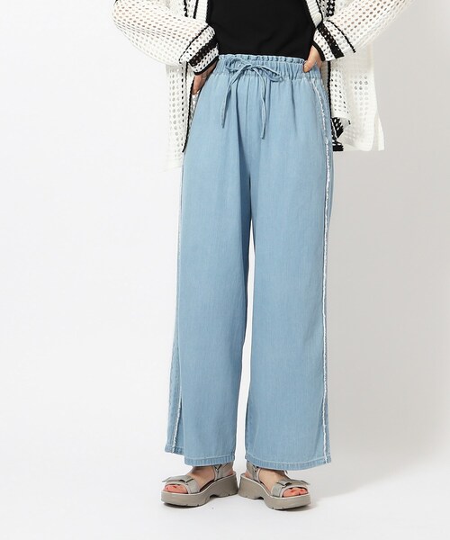 Cutie Blonde（キューティーブロンド）の「◆【ひと味違うサイドフリンジライン】 洗える デニムイージーパンツ（デニムパンツ・レディース・ブルー系その他/ライトブルー・04/03/02）」の8枚目の写真