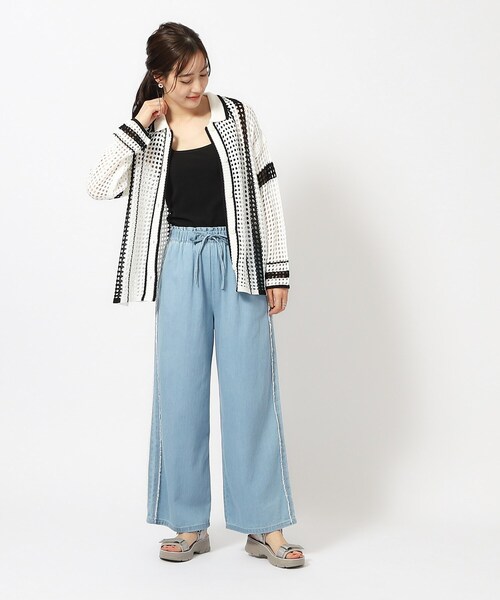 Cutie Blonde（キューティーブロンド）の「◆【ひと味違うサイドフリンジライン】 洗える デニムイージーパンツ（デニムパンツ・レディース・ブルー系その他/ライトブルー・04/03/02）」の6枚目の写真