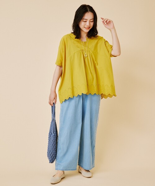 Cutie Blonde（キューティーブロンド）の「◆【ひと味違うサイドフリンジライン】 洗える デニムイージーパンツ（デニムパンツ・レディース・ブルー系その他/ライトブルー・04/03/02）」の19枚目の写真