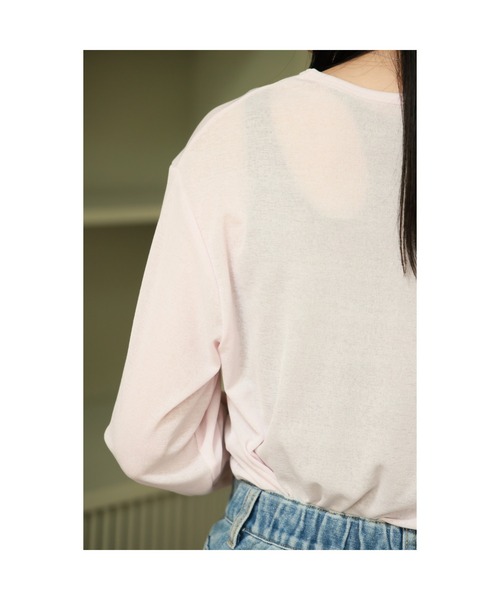 Vicente(ヴィセンテ)の「Sheer cut Tops(Tシャツ/カットソー・レディース・ブラック/ライトピンク/ホワイト・FREE)」の7枚目の写真