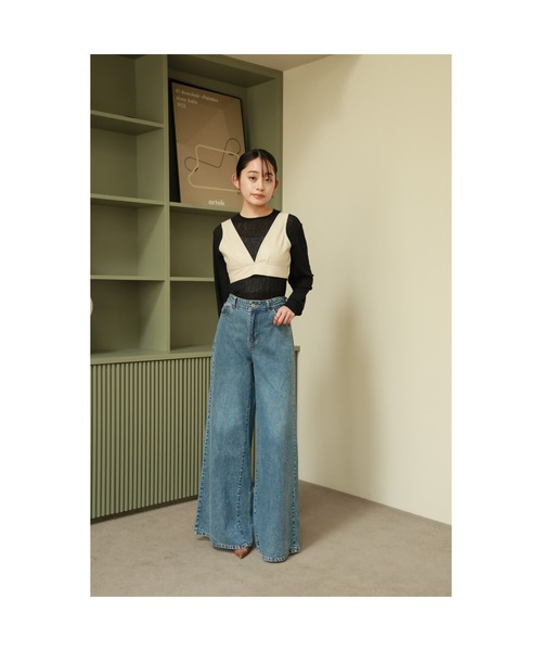 Vicente(ヴィセンテ)の「Sheer cut Tops(Tシャツ/カットソー・レディース・ブラック/ライトピンク/ホワイト・FREE)」の4枚目の写真