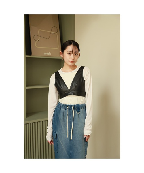 Vicente(ヴィセンテ)の「Sheer cut Tops(Tシャツ/カットソー・レディース・ブラック/ライトピンク/ホワイト・FREE)」の10枚目の写真