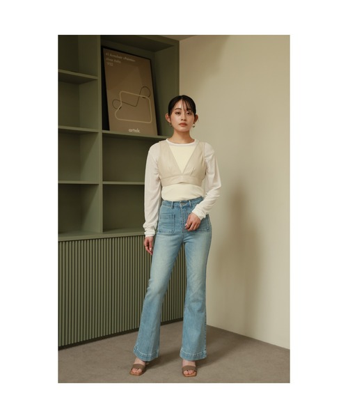Vicente(ヴィセンテ)の「Sheer cut Tops(Tシャツ/カットソー・レディース・ブラック/ライトピンク/ホワイト・FREE)」の16枚目の写真