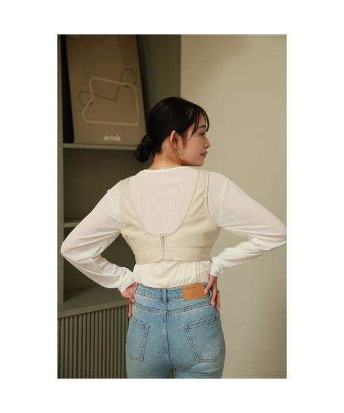 Vicente(ヴィセンテ)の「Sheer cut Tops(Tシャツ/カットソー・レディース・ブラック/ライトピンク/ホワイト・FREE)」の5枚目の写真