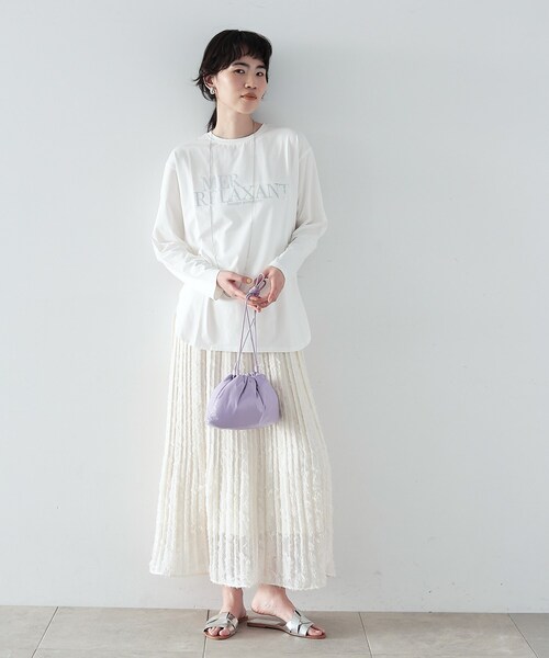 GALLEST(ギャレスト)の「◆ジャカードフリンジプリーツスカート(スカート・レディース・ブラック/オフホワイト・40/38/36)」の3枚目の写真