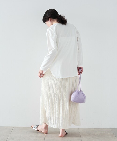 GALLEST(ギャレスト)の「◆ジャカードフリンジプリーツスカート(スカート・レディース・ブラック/オフホワイト・40/38/36)」の4枚目の写真