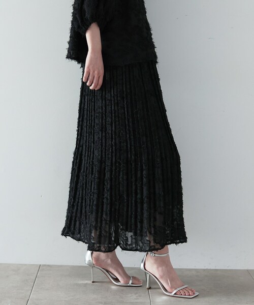GALLEST(ギャレスト)の「◆ジャカードフリンジプリーツスカート(スカート・レディース・ブラック/オフホワイト・40/38/36)」の9枚目の写真