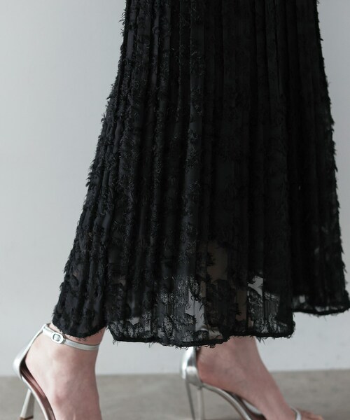 GALLEST(ギャレスト)の「◆ジャカードフリンジプリーツスカート(スカート・レディース・ブラック/オフホワイト・40/38/36)」の10枚目の写真