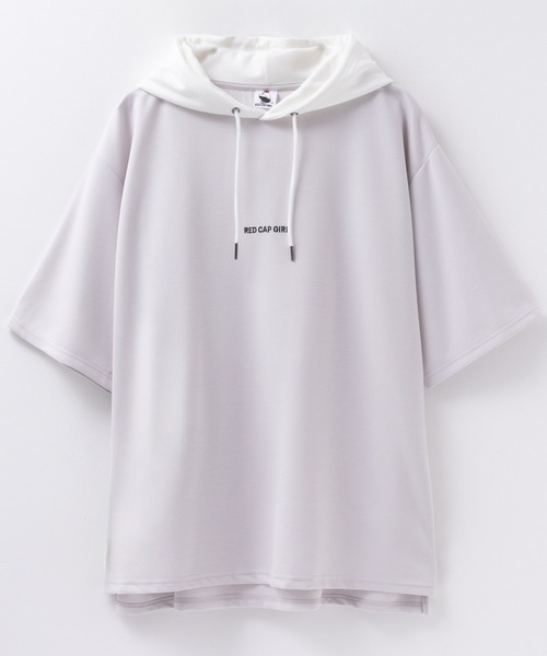 Red Cap Girl(レッドキャプガール)の「ポンチ素材 RED CAP GIRL バックプリント 配色フードTshirt(Tシャツ/カットソー・メンズ・ブラック/グレー/ブルー/ホワイト・M/L)」の5枚目の写真