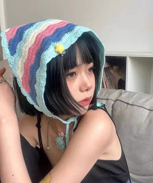 MEMECLE(メメクル)の「【 MEMECLE / メメクル 】フラワークロシェ2WAYヘッドスカーフ バブーシュカ(その他ヘアアクセサリー・レディース・グリーン系1/ホワイト系1/パープル系1/ホワイト系4/ピンク系3/ピンク系1/その他1/ホワイト系3/ホワイト系5/ピンク系2/レッド系1/ブルー系1/その他4/その他2/ホワイト系2・FREE)」の15枚目の写真