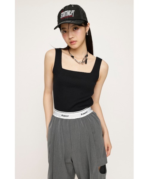 SLY（スライ）の「SQUARE N/C T/T スクエアネック タンクトップ（タンクトップ・レディース・ホワイト/ブラック/ライトブルー/グレー・1/2）」の14枚目の写真