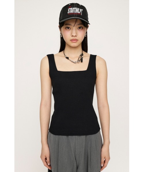 SLY（スライ）の「SQUARE N/C T/T スクエアネック タンクトップ（タンクトップ・レディース・ホワイト/ブラック/ライトブルー/グレー・1/2）」の15枚目の写真