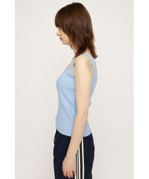 SLY（スライ）の「SQUARE N/C T/T スクエアネック タンクトップ（タンクトップ・レディース・ホワイト/ブラック/ライトブルー/グレー・1/2）」の5枚目の写真