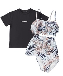 RUSTY | RUSTY/ラスティ 子供用 タンキニ ラッシュT付き 4点セット 水陸両用 吸汗速乾 UVカット アロハ柄 水着(水着)