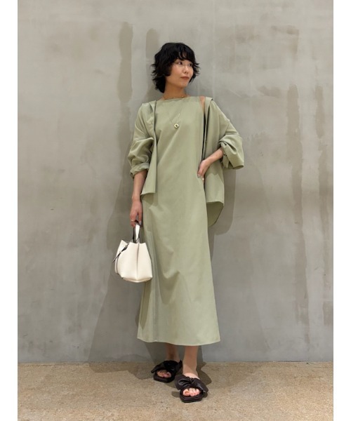 オーバーシアーシャツIラインワンピースSET【手洗い可能】 Mila Owen（ミラオーウェン）の「オーバーシアーシャツIライン