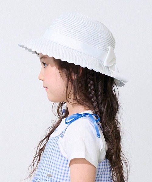 mezzo piano（メゾピアノ）の「リボンつきブレードハット（ハット・キッズ・ホワイト/ライトベージュ・S/M）」の14枚目の写真