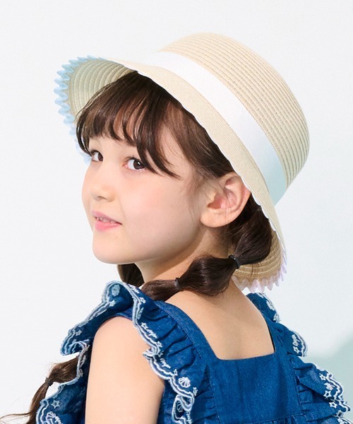 mezzo piano（メゾピアノ）の「リボンつきブレードハット（ハット・キッズ・ホワイト/ライトベージュ・S/M）」の18枚目の写真