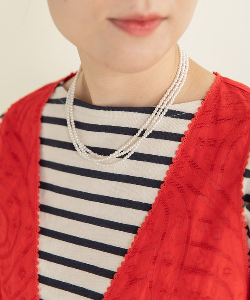 Dot&Stripes CHILD WOMAN(ドットアンドストライプス チャイルドウーマン)の「小パール ロングネックレス(ネックレス・レディース・キナリ・FREE)」の7枚目の写真