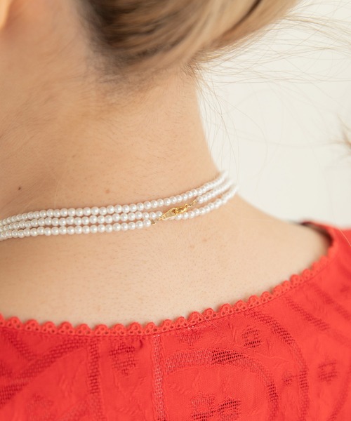 Dot&Stripes CHILD WOMAN(ドットアンドストライプス チャイルドウーマン)の「小パール ロングネックレス(ネックレス・レディース・キナリ・FREE)」の9枚目の写真