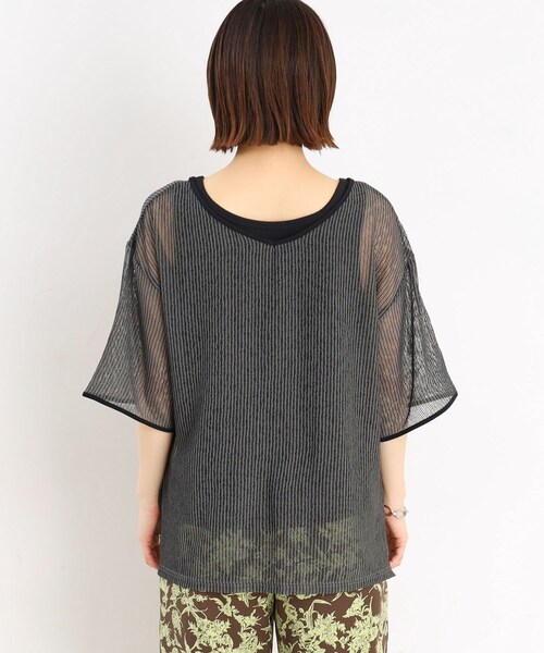 THE SHOP TK (ザ ショップ ティーケー )の「◆【前後2WAY】シアーストライプ×タンクセット/洗濯機OK(その他トップス・レディース・アイボリー系/チャコール・12/13)」の6枚目の写真