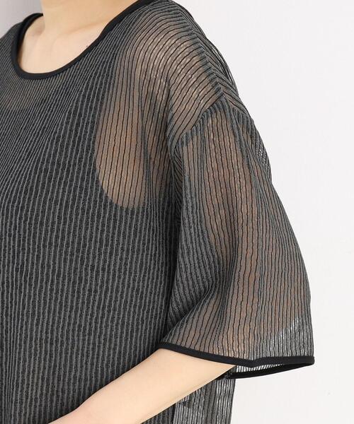 THE SHOP TK (ザ ショップ ティーケー )の「◆【前後2WAY】シアーストライプ×タンクセット/洗濯機OK(その他トップス・レディース・アイボリー系/チャコール・12/13)」の8枚目の写真