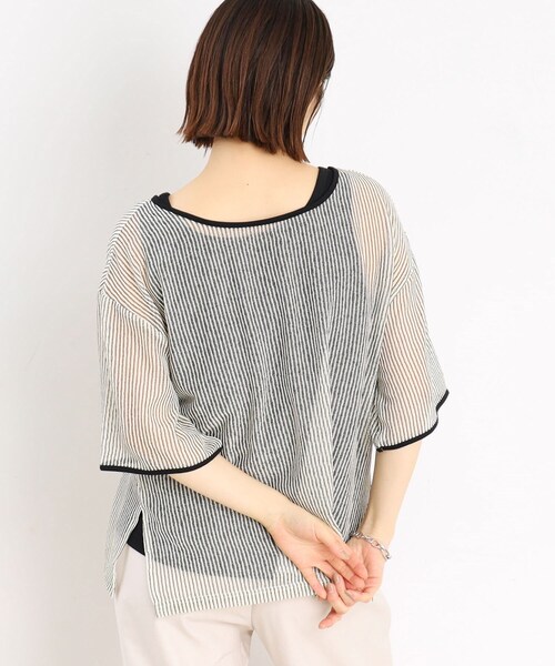 THE SHOP TK (ザ ショップ ティーケー )の「◆【前後2WAY】シアーストライプ×タンクセット/洗濯機OK(その他トップス・レディース・アイボリー系/チャコール・12/13)」の13枚目の写真