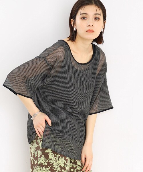 THE SHOP TK (ザ ショップ ティーケー )の「◆【前後2WAY】シアーストライプ×タンクセット/洗濯機OK(その他トップス・レディース・アイボリー系/チャコール・12/13)」の19枚目の写真