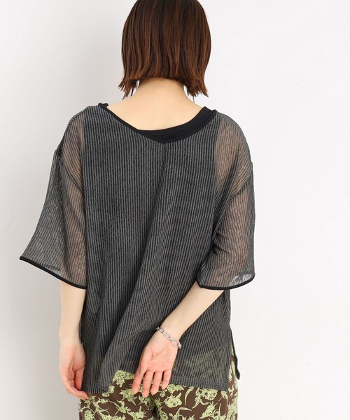 THE SHOP TK (ザ ショップ ティーケー )の「◆【前後2WAY】シアーストライプ×タンクセット/洗濯機OK(その他トップス・レディース・アイボリー系/チャコール・12/13)」の21枚目の写真