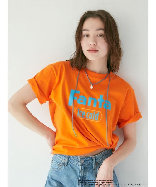 Ungrid（アングリッド）の「FantaロゴTee（Tシャツ/カットソー・レディース・ライトグレー/オレンジ/オフホワイト・FREE）」の4枚目の写真