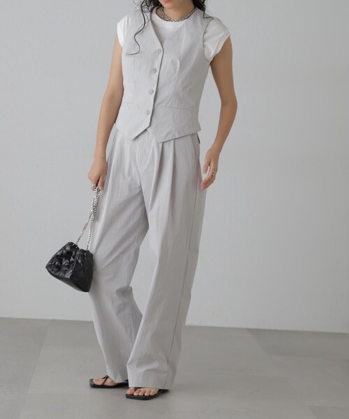 FREE'S MART(フリーズマート)の「タフランタキシードベスト(ベスト・レディース・グレー/ベージュ・FREE)」の9枚目の写真