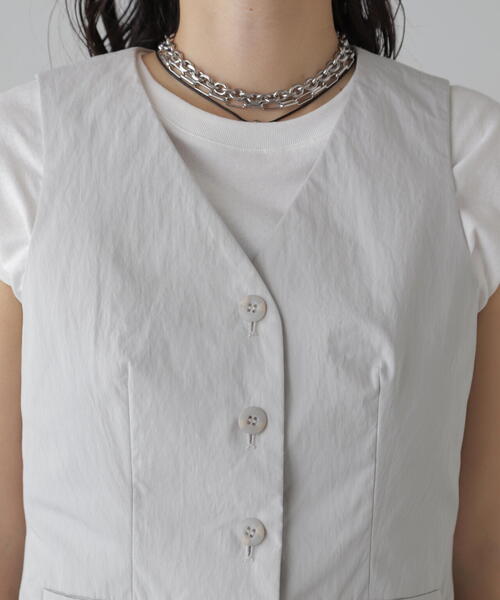 FREE'S MART(フリーズマート)の「タフランタキシードベスト(ベスト・レディース・グレー/ベージュ・FREE)」の13枚目の写真