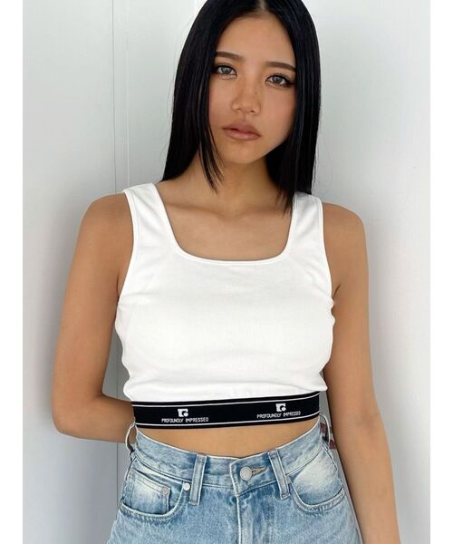 EMODA(エモダ)の「ジャガードフィットタンクトップ(タンクトップ・レディース・ホワイト/グレー/その他/ブラック・FREE)」の1枚目の写真