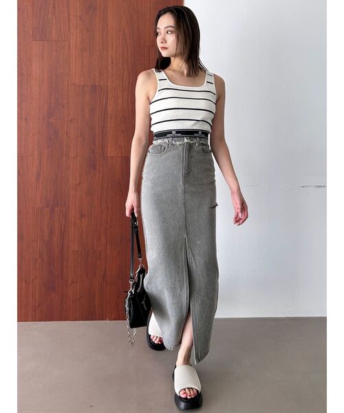 EMODA(エモダ)の「ジャガードフィットタンクトップ(タンクトップ・レディース・ホワイト/グレー/その他/ブラック・FREE)」の7枚目の写真