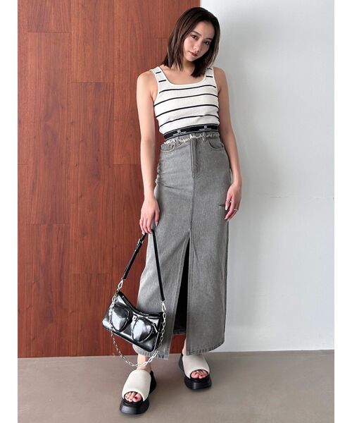 EMODA(エモダ)の「ジャガードフィットタンクトップ(タンクトップ・レディース・ホワイト/グレー/その他/ブラック・FREE)」の8枚目の写真