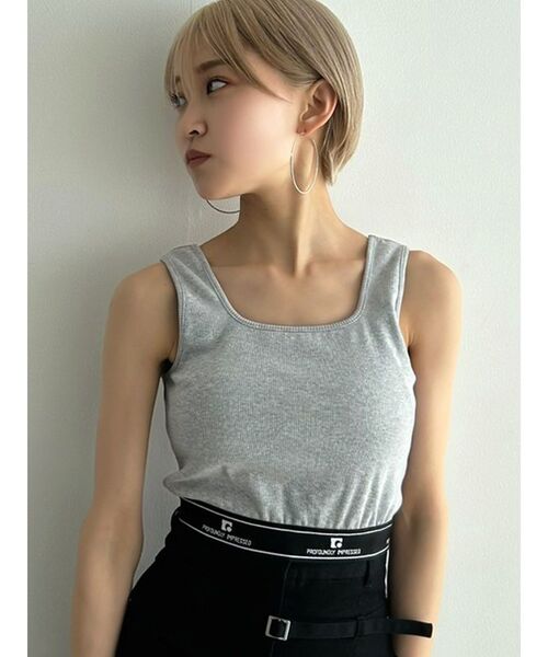 EMODA(エモダ)の「ジャガードフィットタンクトップ(タンクトップ・レディース・ホワイト/グレー/その他/ブラック・FREE)」の10枚目の写真