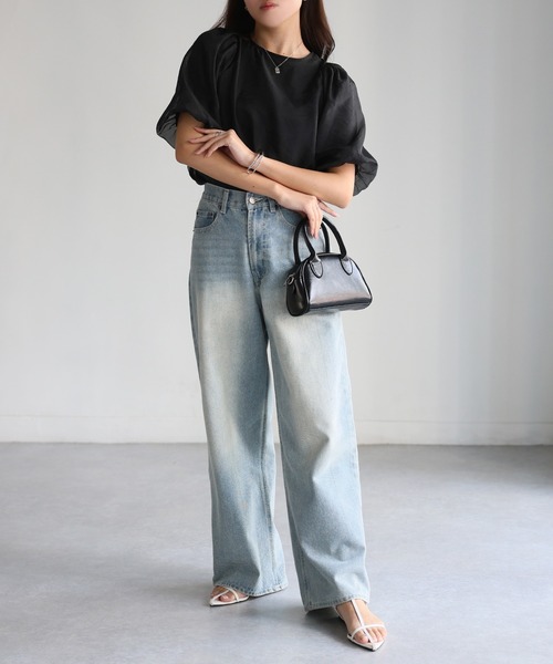 Riberry(リベリー)の「オーガンジー半袖ブラウス【フロッキードット/無地】(シャツ/ブラウス・レディース・オフホワイト/ホワイト×ブラック/ブラック/ブラック×ブラック・FREE)」の22枚目の写真