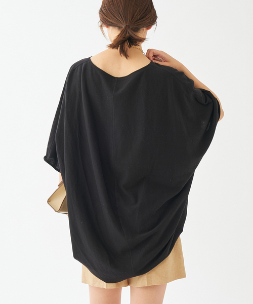plage(プラージュ)の「《WEB限定追加》Sweat drape Tシャツ(Tシャツ/カットソー・レディース・ホワイト/ブラック・FREE)」の4枚目の写真