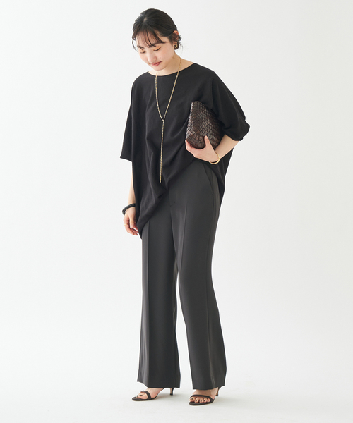 plage(プラージュ)の「《WEB限定追加》Sweat drape Tシャツ(Tシャツ/カットソー・レディース・ホワイト/ブラック・FREE)」の6枚目の写真