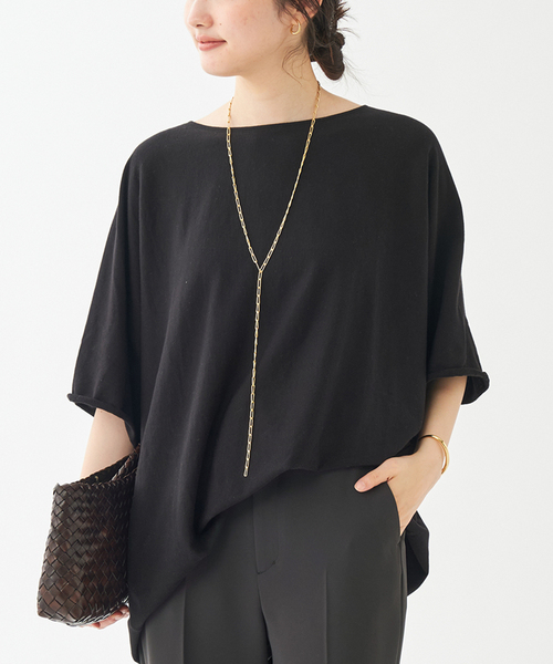 plage(プラージュ)の「《WEB限定追加》Sweat drape Tシャツ(Tシャツ/カットソー・レディース・ホワイト/ブラック・FREE)」の8枚目の写真
