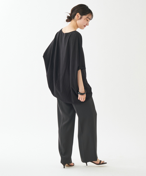 plage(プラージュ)の「《WEB限定追加》Sweat drape Tシャツ(Tシャツ/カットソー・レディース・ホワイト/ブラック・FREE)」の9枚目の写真