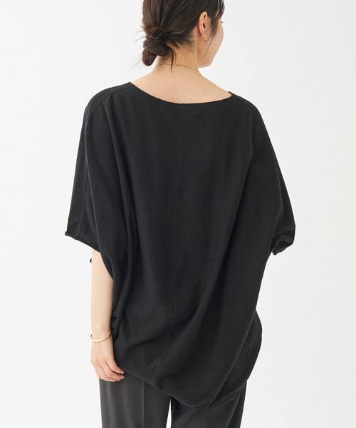 plage(プラージュ)の「《WEB限定追加》Sweat drape Tシャツ(Tシャツ/カットソー・レディース・ホワイト/ブラック・FREE)」の11枚目の写真