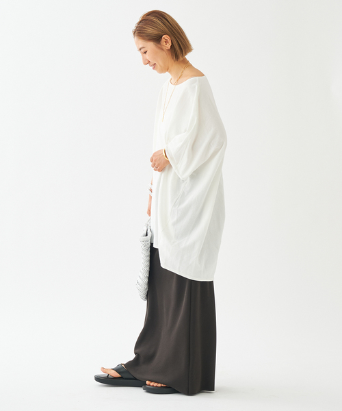 plage(プラージュ)の「《WEB限定追加》Sweat drape Tシャツ(Tシャツ/カットソー・レディース・ホワイト/ブラック・FREE)」の20枚目の写真