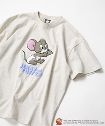 【TOM AND JERRY/トムとジェリー】オリジナルデザインTシャツ ジェリー タフィー ドロップショルダー ビッグシルエット ユニセックス