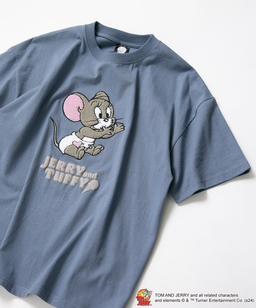 Tom&Jerry(トムアンドジェリー)の「【TOM AND JERRY/トムとジェリー】オリジナルデザインTシャツ ジェリー タフィー ドロップショルダー ビッグシルエット ユニセックス(Tシャツ/カットソー・メンズ・ブルー系その他2/グリーン系その他/ベージュ系その他2/ホワイト系その他/ホワイト系その他2/ベージュ系その他・X-LARGE/LARGE/MEDIUM/SMALL)」の1枚目の写真