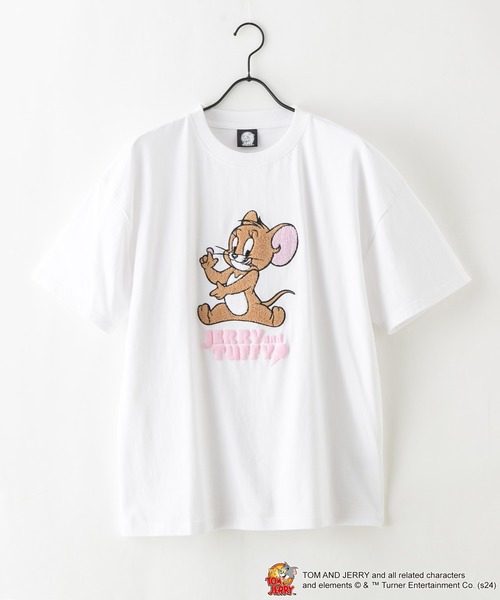 Tom&Jerry(トムアンドジェリー)の「【TOM AND JERRY/トムとジェリー】オリジナルデザインTシャツ ジェリー タフィー ドロップショルダー ビッグシルエット ユニセックス(Tシャツ/カットソー・メンズ・ブルー系その他2/グリーン系その他/ベージュ系その他2/ホワイト系その他/ホワイト系その他2/ベージュ系その他・X-LARGE/LARGE/MEDIUM/SMALL)」の9枚目の写真